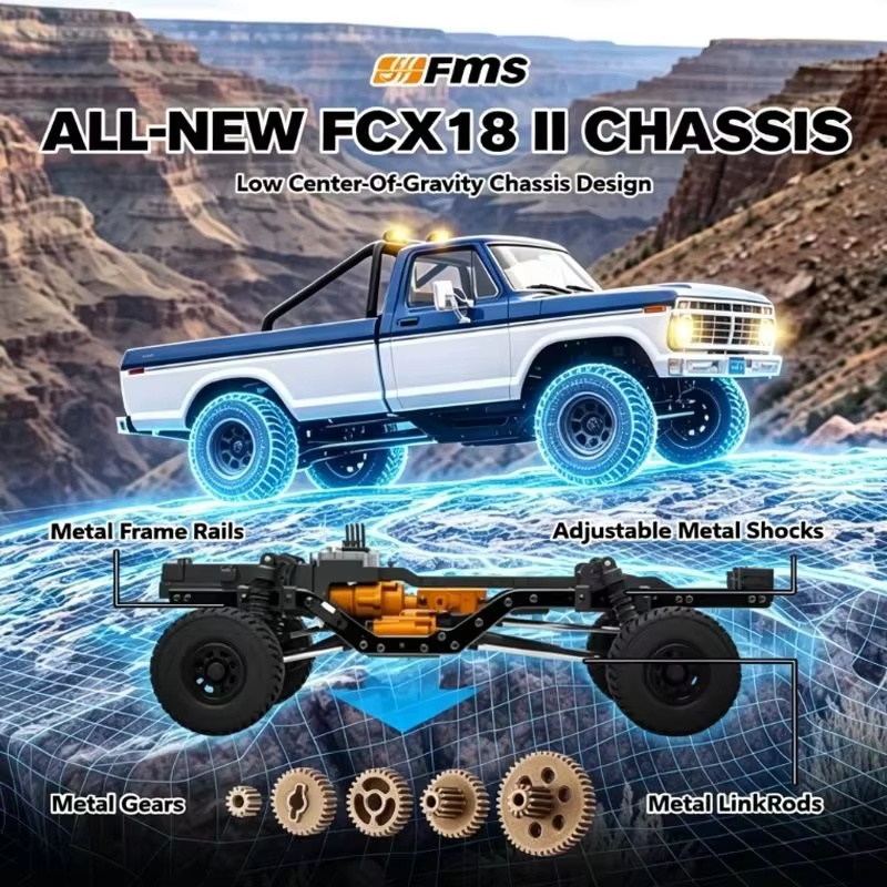 FMS 1:18 FCX18 II F‑100 Brushe - đánh giá và giá Rc Hobby Dump Truck